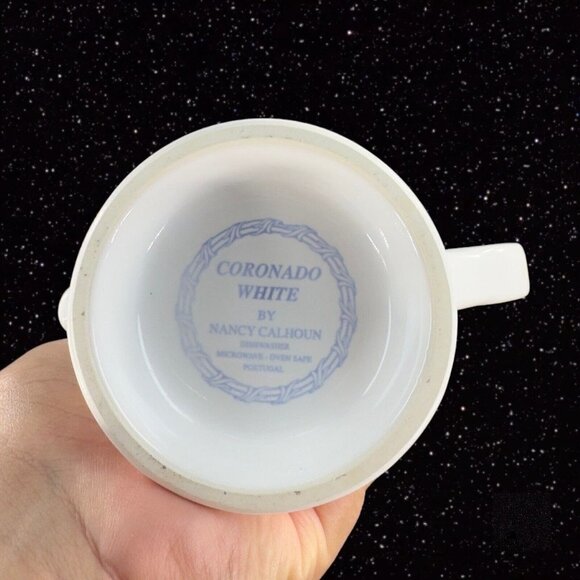 Coronado White by Nancy Calhoun White Pottery Pitcher Creamer Made In Portugal - Picture 4 of 12